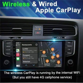 Android 9 İnç Araba Radyo Multimedya Video Stereo Çalar Kablosuz Carplay + Android Otomatik Dokunmatik Ekran Bluetooth GPS WİFİ
