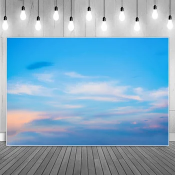 Mavi Gökyüzü Günbatımı Kırmızı Bulutlar Parti Dekorasyon Fotoğraf Arka Planında Yaz Doğal Manzara Doğum Günü Photocall Arka Sahne