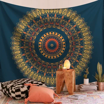 India Mandala Tapestry Huishouden Rechthoek Achtergrond Doek Muur Opknoping Hippie Muur Tapijten Dorm Decor Deken Boho Decor