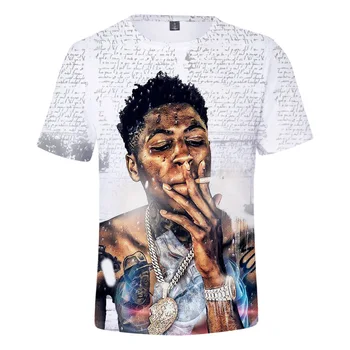 YoungBoy Asla Kırık Tekrar 3D Baskı T-shirt Camisetas Hombre Kısa Kollu Erkek Hip Hop Streetwear Boy T Shirt Tees Tops