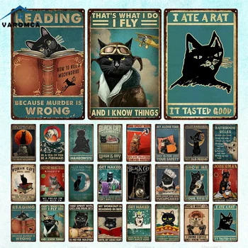 Kedi Retro Tabela Posteri Metal İşaretleri Vintage Duvar Posterleri Dekoratif Duvar Plakası Mutfak Plak Metal Vintage Dekor Aksesuarları