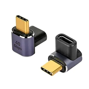 Yükseltilmiş 90 Derece Sağ Açı USB - C 4.0 40Gbps PD 100W 8K Erkek USB-C dişi adaptör için Uyumlu Buhar Güverte Anahtarı Telefon