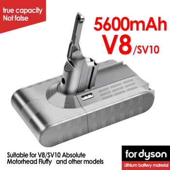 Dyson V8 V7 Elektrikli Süpürge Pil SV10 5000mAh 21.6 V Tam/Kabarık/Hayvan Temizleme Pil ve 4.0 mAh Yedek li - ion pil