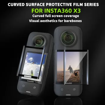 Için Insta360 X3 Kavisli Sertleştirilmiş Film HD patlamaya dayanıklı Yumuşak Film Çizilmeye Karşı Koruma Kiti Aksesuarları Insta360X3 Aksesuar