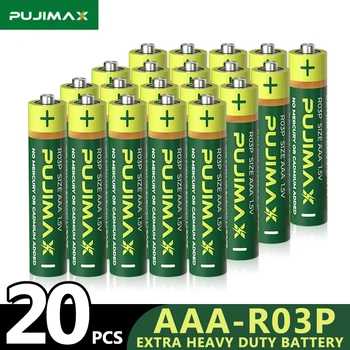 PUJIMAX 20 Adet R03P 1.5 V AAA Kuru Piller Paketi Tek Kullanımlık Piller İçin Uygun Oyuncak Uzaktan Kumanda Araba Elektronik Sağlık Ölçeği