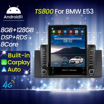 8GB Tesla Tarzı 8 Çekirdekli Araba Android Otomatik Carplay 2 Din Multimedya Navigasyon Oynatıcı Radyo GPS Stereo BMW 5 Serisi E53 X5 E39