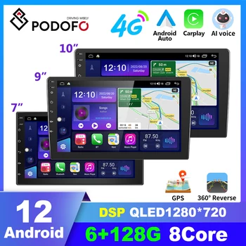 Podofo 7 9 10 inç Android 2 Din Araba Radyo Stereo Multimedya Video Oynatıcı Volkswagen Toyota Nissan KİA Ford Carplay GPS