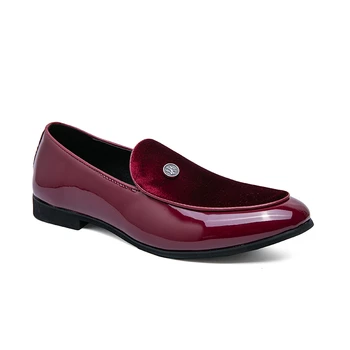 Adam Loafer'lar Deri Slip-on yuvarlak ayak moda Elbise Faux Süet Düğün Günlük Parti düz renk rahat ayakkabılar