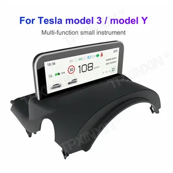 4.6 inç Tesla Modeli Y/ Model 3 Araba LCD Küme enstrüman multimedya pano Modifikasyonu Multimedya Paneli
