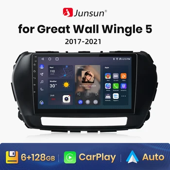 Junsun V1 AI Ses Kablosuz CarPlay Android otomobil radyosu için Büyük Duvar Wingle 5 2017 2018 2019 2020 2021 4G Araba Multimedya GPS