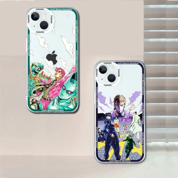 Jojo'nun Tuhaf Macera JoJo Anime Telefon Kılıfı için iPhone X XS MAX XR 11 14 12 13 Pro MAX SE 7 8 Artı Yumuşak Darbeye Dayanıklı Kapak Kabuk