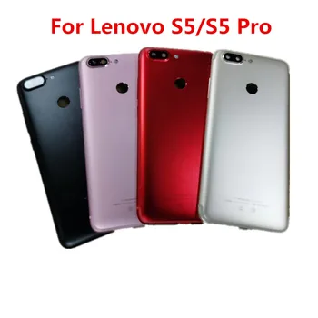 S5 Konut Için Lenovo S5 Pro Pil Kapağı Metal Arka Kapı Telefonu Tamir Yerine Arka Kılıf + Logo Yan Düğmeler