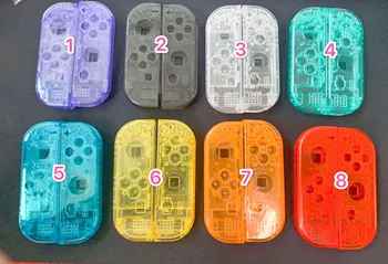 10 Takım Kristal Şeffaf Şeffaf Orta Çerçeve Kabuk Konut Case Plastik Kapak Nintendo Anahtarı NS Joycon Denetleyici