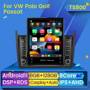 Carplay Otomatik Android 11 Tesla Ekran Araba Radyo Multimedya Oynatıcı VW Volkswagen POLO Sedan 2008 - 2015 Navigasyon Stereo GPS