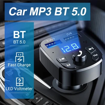 Araba MP3 araç şarj çalar FM alıcı Verici Bluetooth Ses flash sürücü Çift USB hızlı araba şarjı Aksesuarları Şarj Cihazı