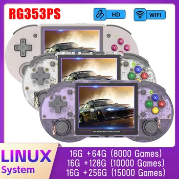 RG353PS elde kullanılır oyun konsolu 3.5 inç IPS Ekran 64 Bit Retro video oyunu Oyuncu HDMI uyumlu 2.4 G/5G WiFi Online Oyunlar