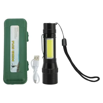 USB şarj edilebilir el feneri 4 Modu Uzun Ömürlü kamp Feneri Profesyonel Yüksek Parlaklık COB Sidelight Kamp için