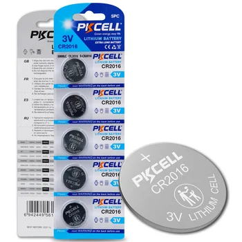 10/20/50/100/200 ADET PKCELL 3V CR2016 Düğme Hücre LM2016 BR2016 DL2016 Cep Sikke Lityum Pil İçin İzle elektronik Oyuncak Hesaplama