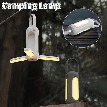 LED kamp ışıkları açık USB şarj edilebilir ampul taşınabilir katlanabilir çadır lambası kamp açık yürüyüş acil fener ışık