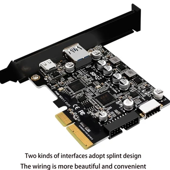 PCIE 3.0 USB 3.2 Gen2 Tip-C 10Gbps Veri Transferi Hızlı Şarj USB-C Denetleyici PCI-E Tipi E 19P20P Tipi E Kart Dropship
