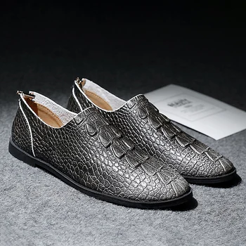 Erkek ayakkabıları Üzerinde Kayma Rahat sürüş ayakkabısı Mokasen Lüks Timsah Desen Sivri Burun Erkekler rahat ayakkabılar İtalyan tasarım ayakkabı