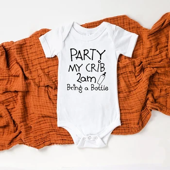 Komik Bebek Giysileri Rahat Kısa Kollu Tulum Tulum Parti benim Beşik Erkek Bebek Kız Giysileri 0 - 24M Yenidoğan Bebek Bodysuit