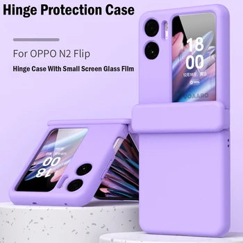 OPPO Bulmak için N2 Flip 5G Durumda 3 İn 1 Menteşe Koruyucu Ağır Zırh Telefon Kapak için OPPO Bulmak N2 Flip Menteşe Çapa Koruma Fundas