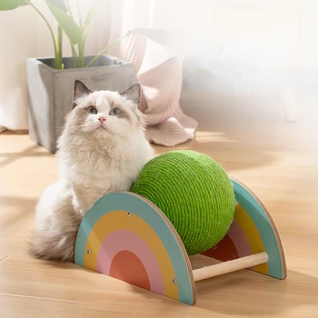 Kedi tırmalama oyuncağı Yeşil Top Yavru Sisal Halat Topları Kurulu Kediler Aşınmaya dayanıklı Taşlama Pençeleri Oyuncaklar Pet Mobilya Malzemeleri