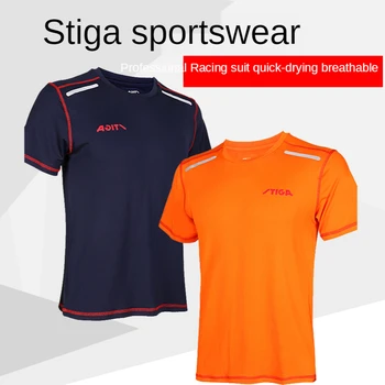 Yeni varış stiga Masa tenisi giyim spor hızlı kuru kısa kollu erkek ping pong Gömlek Badminton Formalar