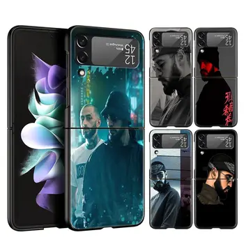 Samsung Galaxy Z Flip 3 4 5G Sert Siyah Katlanır PC telefon kılıfı MiyaGi Andy Panda Samsung Z Flip3 arka kapak Kabuk Korumak