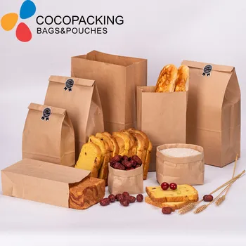 50 adet Kraft Kağıt Torba hediye keseleri Ambalaj Bisküvi Şeker Gıda Çerez Ekmek Aperatifler Pişirme Paket Servisi olan restoran Çanta Kek Kutuları Ambalaj