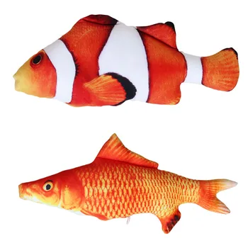 1 Adet Kırmızı Sazan Şekli PP/Peluş Hayvan Kedi Oyuncak Yumuşak Catnip Balık Kediler İçin 3D Oyuncak Yenilik Simülasyon Palyaço Balığı