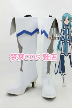 Sword Art Online Yuuki Asuna Cosplay Çizmeler Anime Ayakkabı Cadılar Bayramı Karnaval Parti İçin Özel Yapılmış