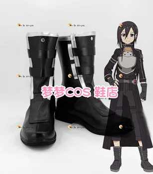 Anime Sword Art Online Kirigaya Kazuto Kirito cosplay Ayakkabı Çizme Ismarlama Cadılar Bayramı Karnaval Parti Sahne