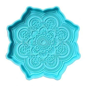 Mandala Coaster Epoksi Reçine Kalıp Yuvarlak Tepsi Fincan Mat Döküm Silikon Kalıp DIY El Sanatları Ev Dekorasyon Yapma Aracı Damla Nakliye