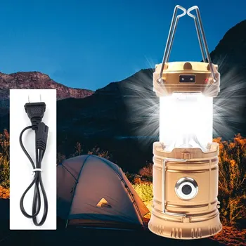 2022 Taşınabilir güneş enerjisi şarj cihazı kamp feneri Lamba LED Dış Aydınlatma Katlanır Kamp Çadır Lambası USB Şarj Edilebilir fener