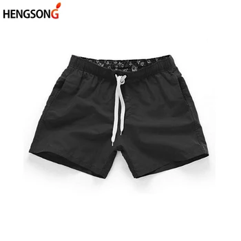 HENGSONG Yaz Yeni Erkek Külot Orta Bel Plaj kısa pantolon Düz İpli Sörf Şort Dört Renk S-2XL Külot Erkekler