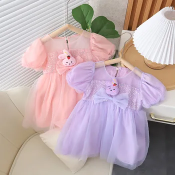 Kız elbisesi 10M-36M Bebek Yaz Giyim Bebek Prenses peri elbisesi çocuk Örgü Elbise
