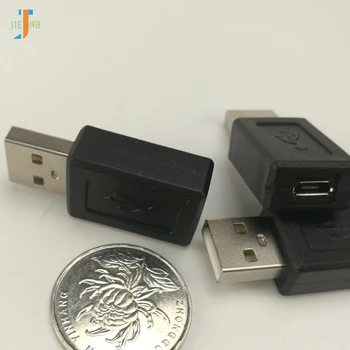 500 adet/grup Toptan Siyah USB 2.0 Erkek mikro USB Dişi dönüştürücü Adaptör Konnektör Erkek Kadın TV sinema cep telefonu