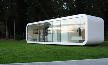 Prefabrik modüler konteyner konut villa Renkli çelik malzeme Entegre Uzay kapsülü ofis evi