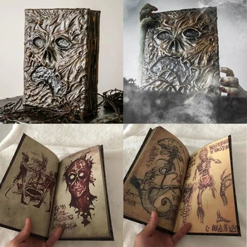 Yaratıcı 3D Koyu Sihirli Kitap Necronomicon Evil Dead Kitaplar Çoğaltma Şeytan Summon Töreni Sahne Cadılar Bayramı Masaüstü Ev Dekor Hediyeler