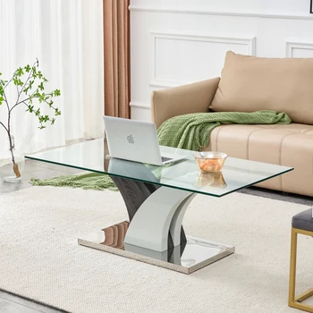 Modern yemek masası, Çay masası.kahve masası. Temperli cam tezgah ve sanatsal MDF ayaklar