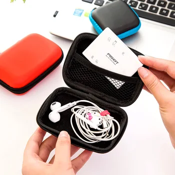 Mini Fermuar Sert Kulaklık Tutucu Kılıf taşınabilir kulaklık Kılıfı Kutusu Kulaklık saklama çantası Koruyucu USB kablo düzenleyici Depolama