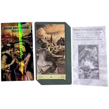 Koyu Grimoire Tarot Kartları Gizemli Kehanet Çizgi Roman Tarot mukavva Oyunu 78 Kartları Tam İngilizce Tarot Kartı Acemi İçin