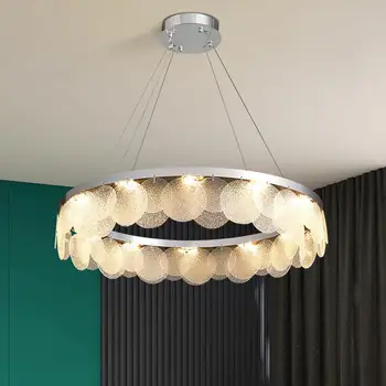 Modern avize lüks kolye lamba cam abajur oturma odası yatak odası yemek odası için asılı ışık Люстра