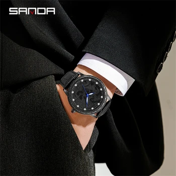 SANDA Adam İzle 2023 Moda Kuvars Su Geçirmez 5TM Zarif İş Bilek Timepiece Kol Saati Lüks Marka Erkek hediyelik saat