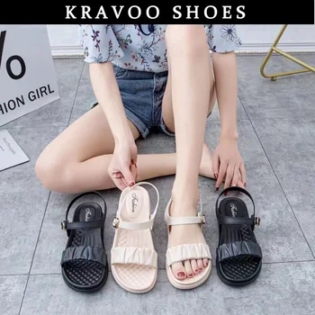 KRAVOO Ins Ayakkabı Kadınlar İçin Peri Tarzı Platformu Kadın Sandalet Toka Kayış kadın Terlik Plaj rahat ayakkabılar 2023 Yeni Yaz