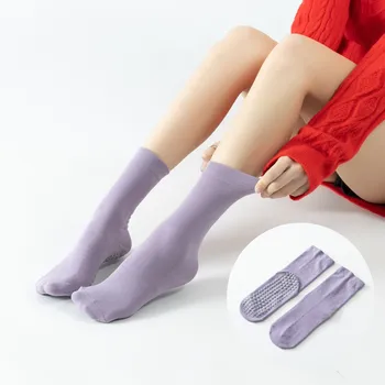 Yeni Düz Renk Kadın Yoga Çorap Pamuk Nefes Spor Salonu Spor Dans pilates çorabı Nefes Silikon kaymaz spor çorapları Sox