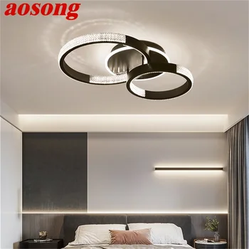 AOSONG Nordic tavan ışıkları fikstür çağdaş basit yuvarlak lambası LED ev oturma odası için