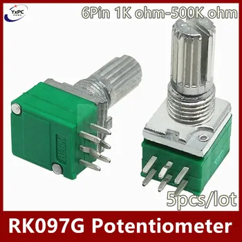5 adet RK097 RV097 RK097G 6Pin ses amplifikatörü Potansiyometre 50K 100K B5K 1K 5K 10K 20K mil 15mm
